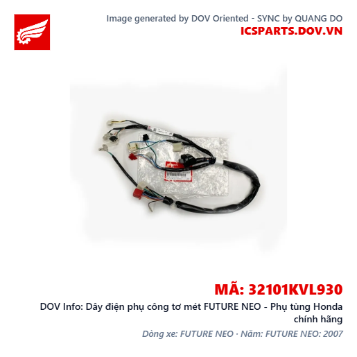 Dây điện phụ công tơ mét FUTURE NEO - Phụ tùng Honda chính hãng