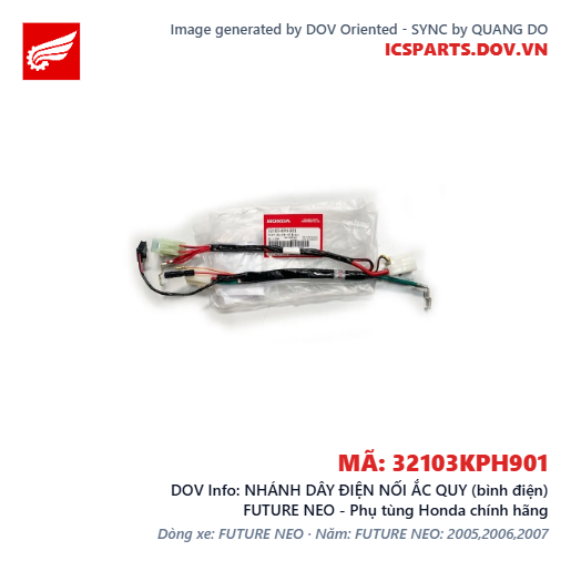 NHÁNH DÂY ĐIỆN NỐI ẮC QUY (bình điện) FUTURE NEO - Phụ tùng Honda chính hãng