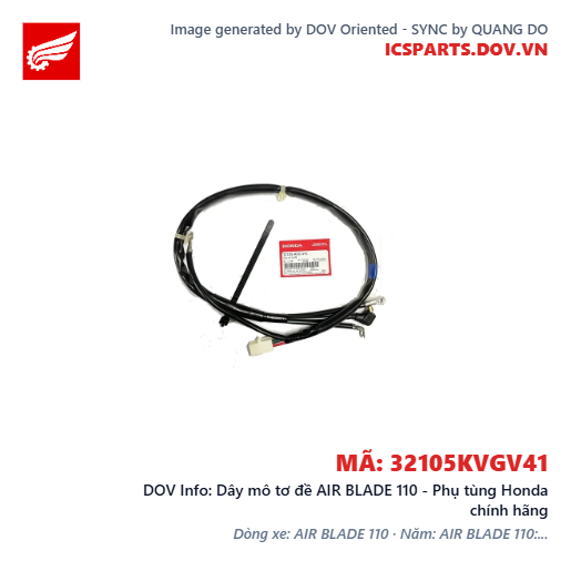 Dây mô tơ đề AIR BLADE 110 - Phụ tùng Honda chính hãng
