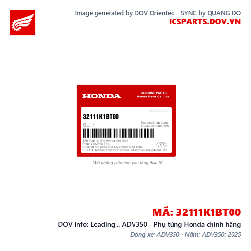 Loading... ADV350 - Phụ tùng Honda chính hãng