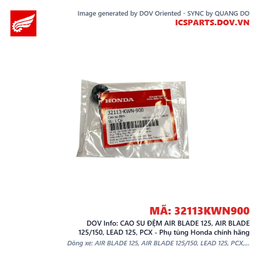 CAO SU ĐỆM AIR BLADE 125, AIR BLADE 125/150, LEAD 125, PCX - Phụ tùng Honda chính hãng