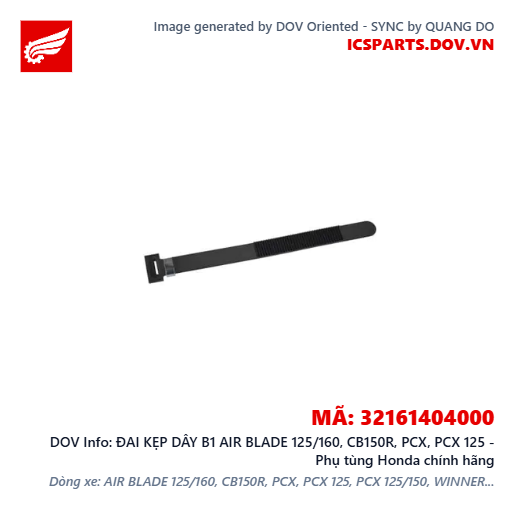ĐAI KẸP DÂY B1 AIR BLADE 125/160, CB150R, PCX, PCX 125 - Phụ tùng Honda chính hãng