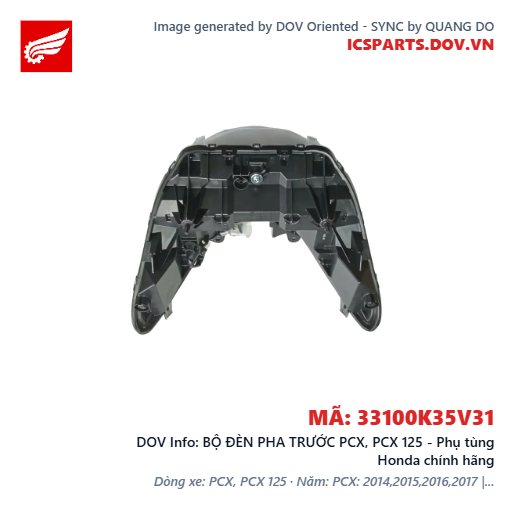 BỘ ĐÈN PHA TRƯỚC PCX, PCX 125 - Phụ tùng Honda chính hãng
