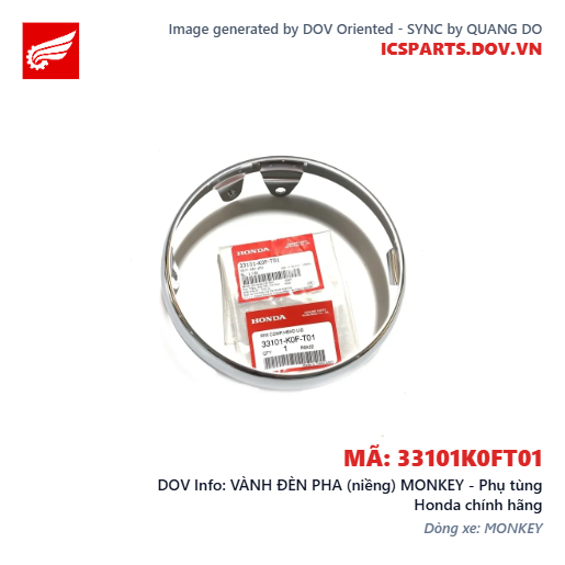 VÀNH ĐÈN PHA (niềng) MONKEY - Phụ tùng Honda chính hãng