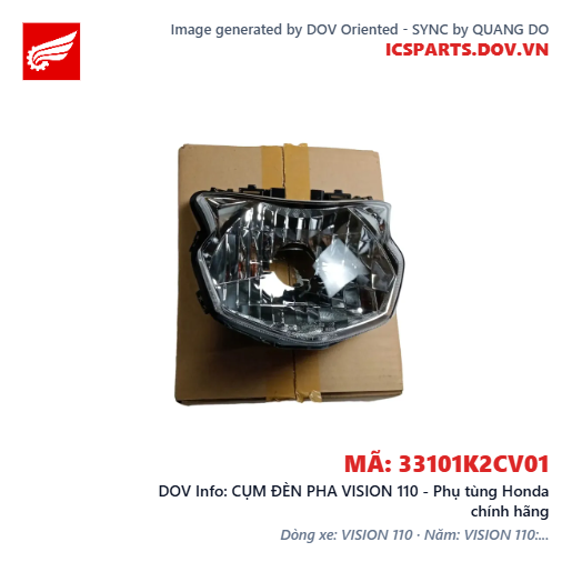 CỤM ĐÈN PHA VISION 110 - Phụ tùng Honda chính hãng