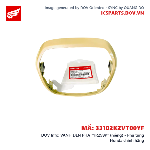 VÀNH ĐÈN PHA *YR299P* (niềng) - Phụ tùng Honda chính hãng