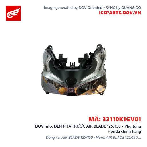 ĐÈN PHA TRƯỚC AIR BLADE 125/150 - Phụ tùng Honda chính hãng