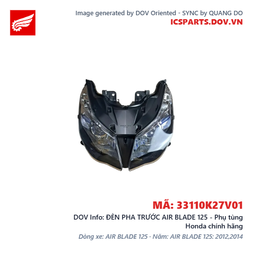 ĐÈN PHA TRƯỚC AIR BLADE 125 - Phụ tùng Honda chính hãng