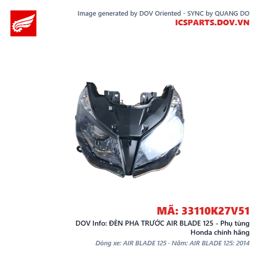ĐÈN PHA TRƯỚC AIR BLADE 125 - Phụ tùng Honda chính hãng