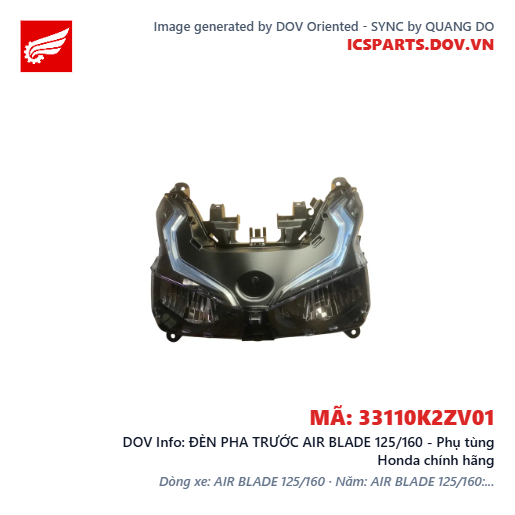 ĐÈN PHA TRƯỚC AIR BLADE 125/160 - Phụ tùng Honda chính hãng