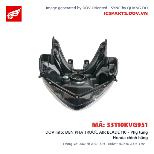 ĐÈN PHA TRƯỚC AIR BLADE 110 - Phụ tùng Honda chính hãng