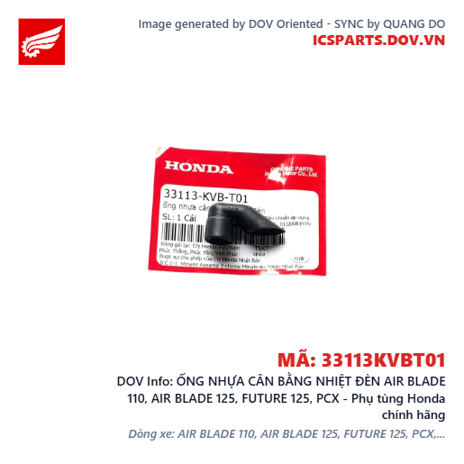 ỐNG NHỰA CÂN BẰNG NHIỆT ĐÈN AIR BLADE 110, AIR BLADE 125, FUTURE 125, PCX - Phụ tùng Honda chính hãng