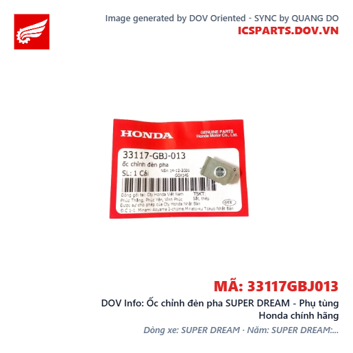 Ốc chỉnh đèn pha SUPER DREAM - Phụ tùng Honda chính hãng
