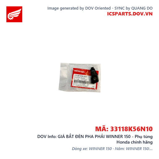 GIÁ BẮT ĐÈN PHA PHẢI WINNER 150 - Phụ tùng Honda chính hãng