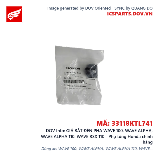 GIÁ BẮT ĐÈN PHA WAVE 100, WAVE ALPHA, WAVE ALPHA 110, WAVE RSX 110 - Phụ tùng Honda chính hãng