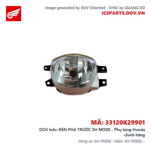 ĐÈN PHA TRƯỚC SH MODE - Phụ tùng Honda chính hãng