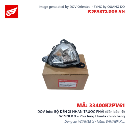 BỘ ĐÈN XI NHAN TRƯỚC PHẢI (đèn báo rẽ) WINNER X - Phụ tùng Honda chính hãng