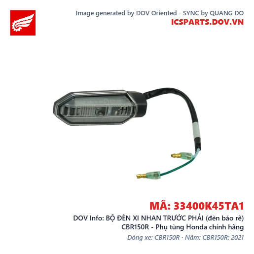 BỘ ĐÈN XI NHAN TRƯỚC PHẢI (đèn báo rẽ) CBR150R - Phụ tùng Honda chính hãng