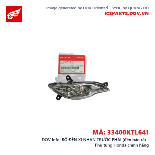 BỘ ĐÈN XI NHAN TRƯỚC PHẢI (đèn báo rẽ) - Phụ tùng Honda chính hãng