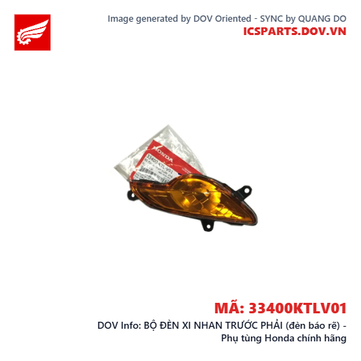BỘ ĐÈN XI NHAN TRƯỚC PHẢI (đèn báo rẽ) - Phụ tùng Honda chính hãng