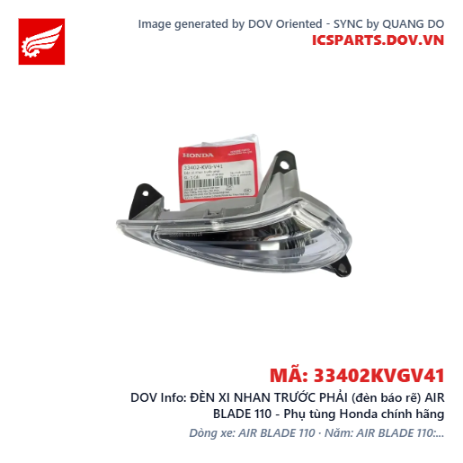 ĐÈN XI NHAN TRƯỚC PHẢI (đèn báo rẽ) AIR BLADE 110 - Phụ tùng Honda chính hãng