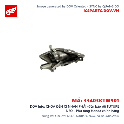 CHÓA ĐÈN XI NHAN PHẢI (đèn báo rẽ) FUTURE NEO - Phụ tùng Honda chính hãng