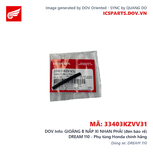 GIOĂNG B NẮP XI NHAN PHẢI (đèn báo rẽ) DREAM 110 - Phụ tùng Honda chính hãng