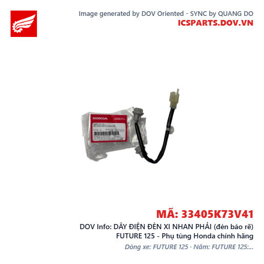 DÂY ĐIỆN ĐÈN XI NHAN PHẢI (đèn báo rẽ) FUTURE 125 - Phụ tùng Honda chính hãng