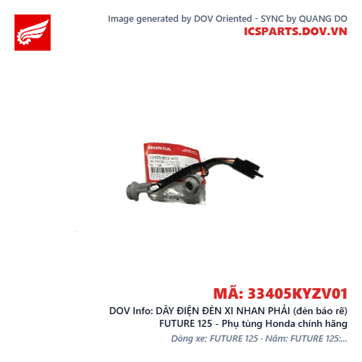 DÂY ĐIỆN ĐÈN XI NHAN PHẢI (đèn báo rẽ) FUTURE 125 - Phụ tùng Honda chính hãng