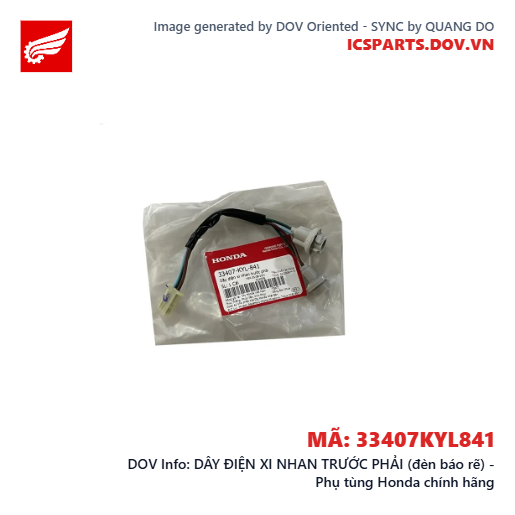 DÂY ĐIỆN XI NHAN TRƯỚC PHẢI (đèn báo rẽ) - Phụ tùng Honda chính hãng