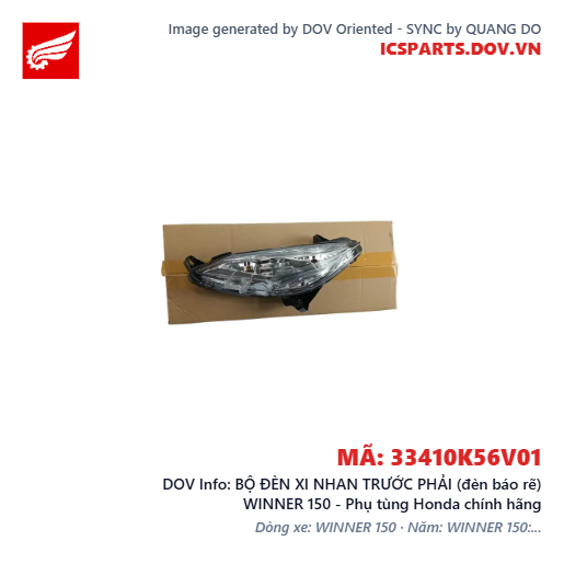 BỘ ĐÈN XI NHAN TRƯỚC PHẢI (đèn báo rẽ) WINNER 150 - Phụ tùng Honda chính hãng