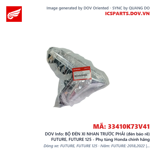 BỘ ĐÈN XI NHAN TRƯỚC PHẢI (đèn báo rẽ) FUTURE, FUTURE 125 - Phụ tùng Honda chính hãng