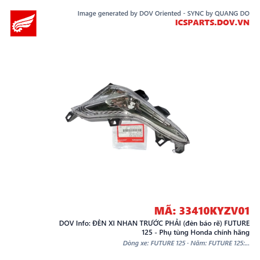 ĐÈN XI NHAN TRƯỚC PHẢI (đèn báo rẽ) FUTURE 125 - Phụ tùng Honda chính hãng