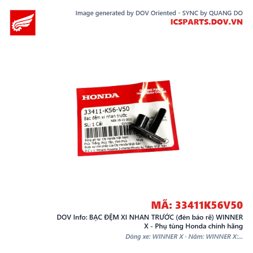 BẠC ĐỆM XI NHAN TRƯỚC (đèn báo rẽ) WINNER X - Phụ tùng Honda chính hãng