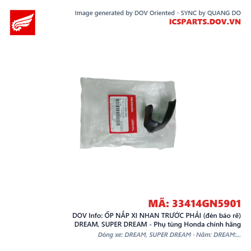 ỐP NẮP XI NHAN TRƯỚC PHẢI (đèn báo rẽ) DREAM, SUPER DREAM - Phụ tùng Honda chính hãng