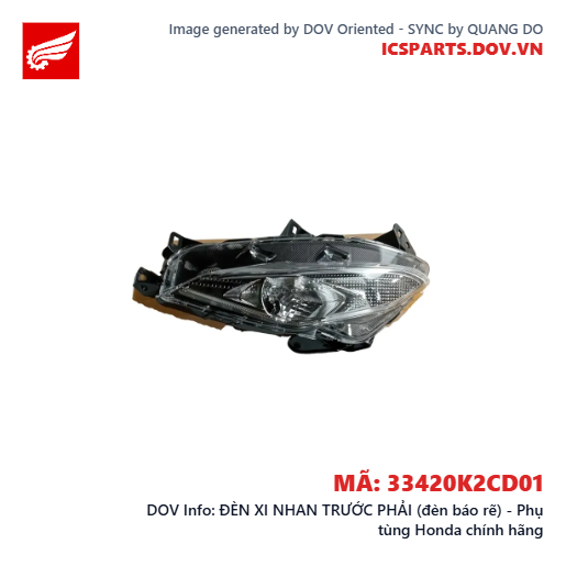 ĐÈN XI NHAN TRƯỚC PHẢI (đèn báo rẽ) - Phụ tùng Honda chính hãng