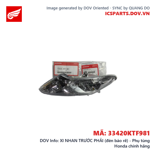 XI NHAN TRƯỚC PHẢI (đèn báo rẽ) - Phụ tùng Honda chính hãng