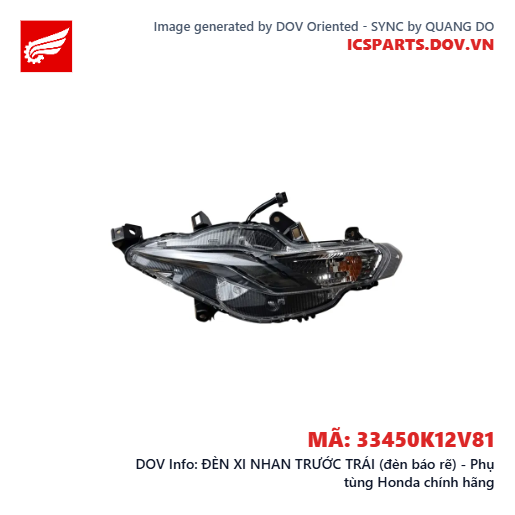 ĐÈN XI NHAN TRƯỚC TRÁI (đèn báo rẽ) - Phụ tùng Honda chính hãng