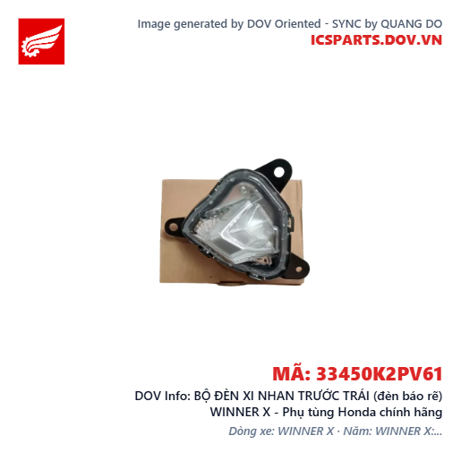 BỘ ĐÈN XI NHAN TRƯỚC TRÁI (đèn báo rẽ) WINNER X - Phụ tùng Honda chính hãng