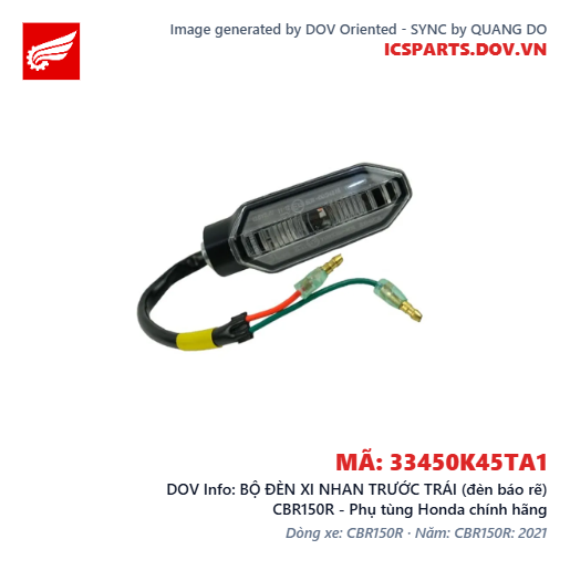 BỘ ĐÈN XI NHAN TRƯỚC TRÁI (đèn báo rẽ) CBR150R - Phụ tùng Honda chính hãng