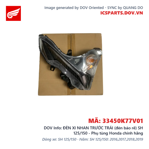 ĐÈN XI NHAN TRƯỚC TRÁI (đèn báo rẽ) SH 125/150 - Phụ tùng Honda chính hãng