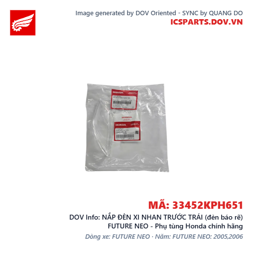 NẮP ĐÈN XI NHAN TRƯỚC TRÁI (đèn báo rẽ) FUTURE NEO - Phụ tùng Honda chính hãng
