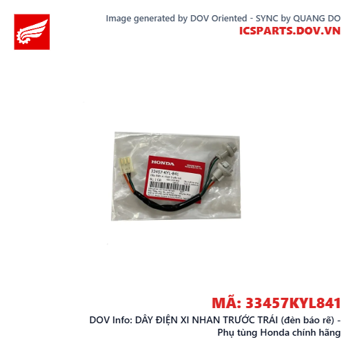 DÂY ĐIỆN XI NHAN TRƯỚC TRÁI (đèn báo rẽ) - Phụ tùng Honda chính hãng