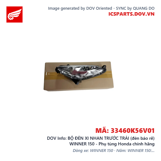BỘ ĐÈN XI NHAN TRƯỚC TRÁI (đèn báo rẽ) WINNER 150 - Phụ tùng Honda chính hãng