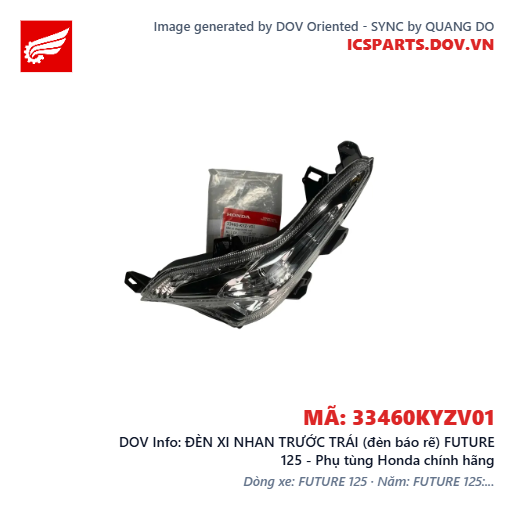 ĐÈN XI NHAN TRƯỚC TRÁI (đèn báo rẽ) FUTURE 125 - Phụ tùng Honda chính hãng