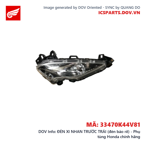 ĐÈN XI NHAN TRƯỚC TRÁI (đèn báo rẽ) - Phụ tùng Honda chính hãng