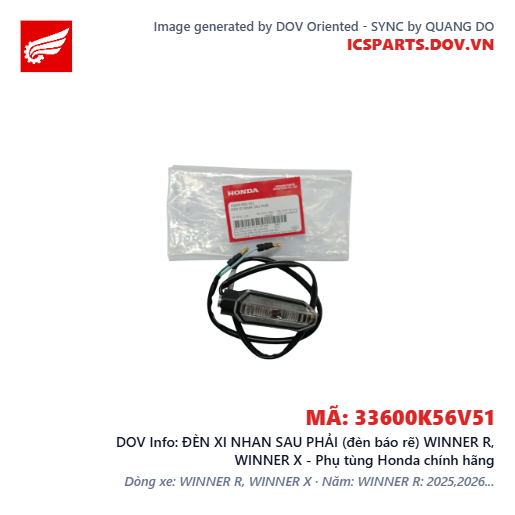 ĐÈN XI NHAN SAU PHẢI (đèn báo rẽ) WINNER R, WINNER X - Phụ tùng Honda chính hãng