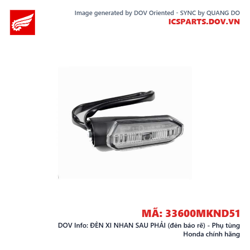 ĐÈN XI NHAN SAU PHẢI (đèn báo rẽ) - Phụ tùng Honda chính hãng