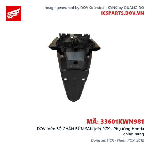 BỘ CHẮN BÙN SAU (dè) PCX - Phụ tùng Honda chính hãng