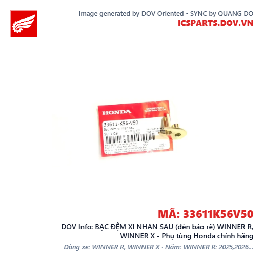 BẠC ĐỆM XI NHAN SAU (đèn báo rẽ) WINNER R, WINNER X - Phụ tùng Honda chính hãng